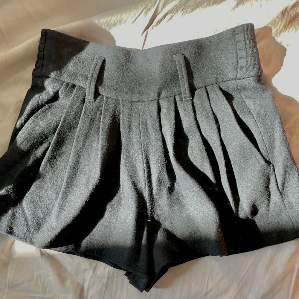 Isabel Marant Black Wool Mini Shorts